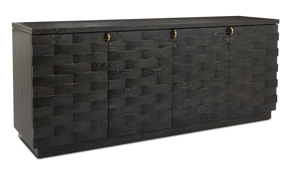 John Richard EUR-04-0813 Tessere Four Door Credenza Black