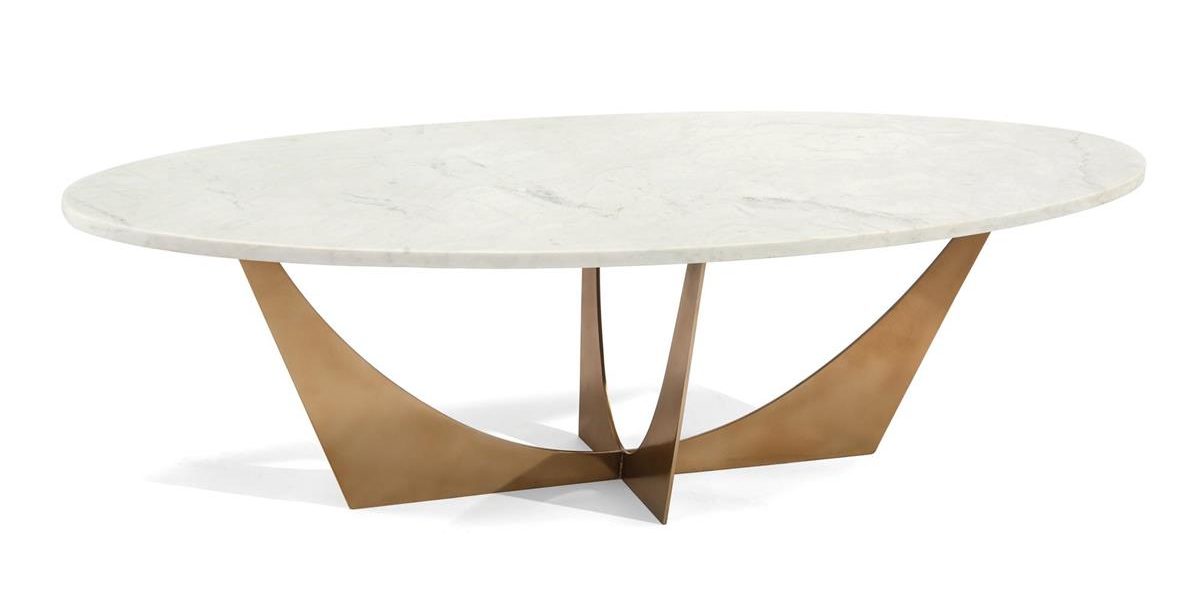 John Richard JFD-0098 Marble And Brass Cocktail Table