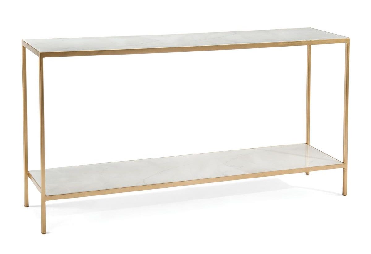 John Richard JFD-0120 Austin A. James New Orleans White Sofa Table With Shelf