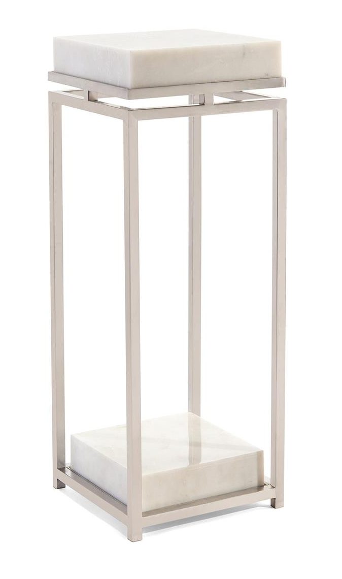 John Richard JFD-0146 Elegant Stainless Steel And Marble Pedestal John Richard JFD-0146 Elegant Stainless Steel And Marble Pedestal