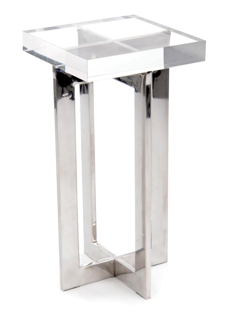 John Richard JFD-0168 Polished Nickel And Crystal Martini Table