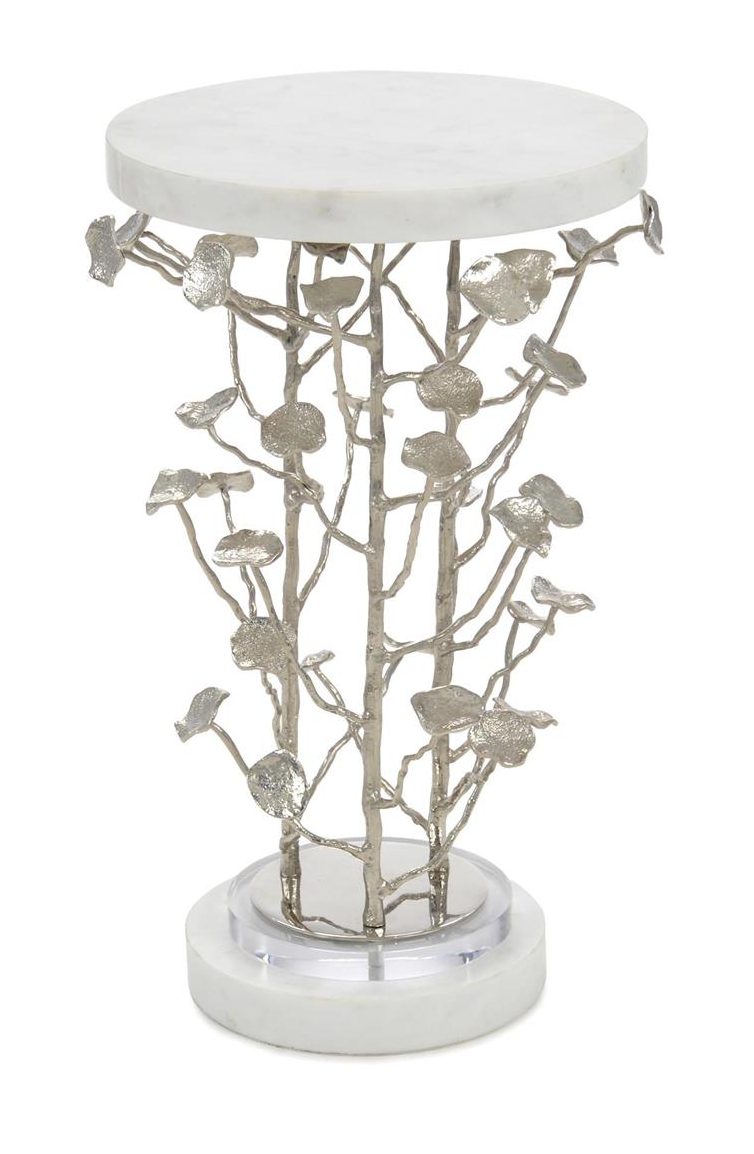 John Richard JFD-0184 Marble And Brushed Nickel Branch Martini Table