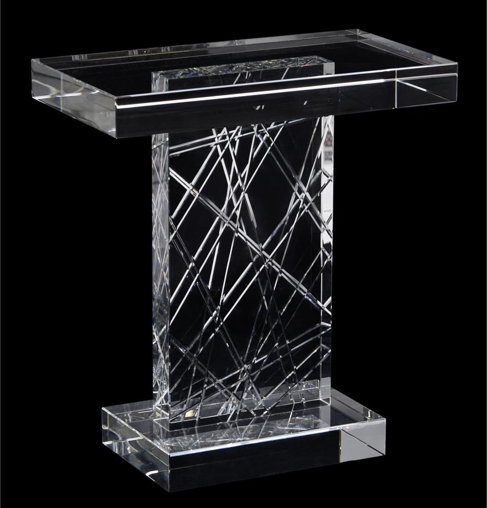 John Richard JFD-0228 Etched Crystal Accent Table