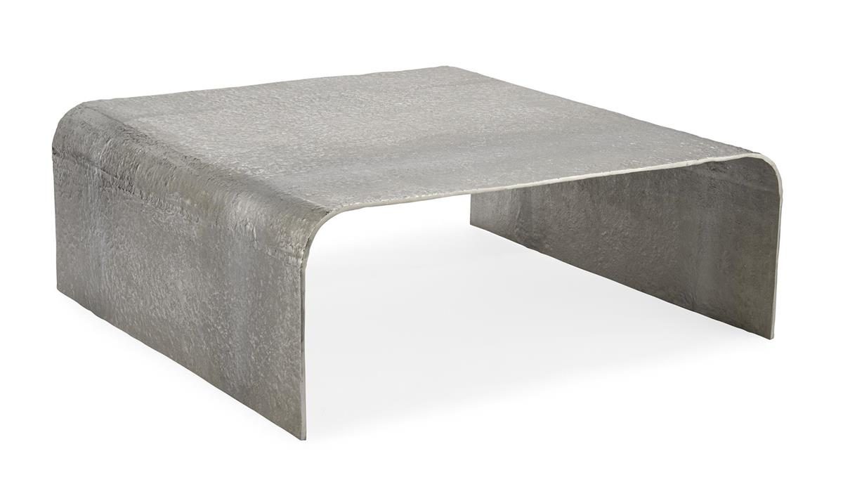 John Richard JFD-0282 Cocktail Table In Textured Nickel John Richard JFD-0282 Cocktail Table In Textured Nickel