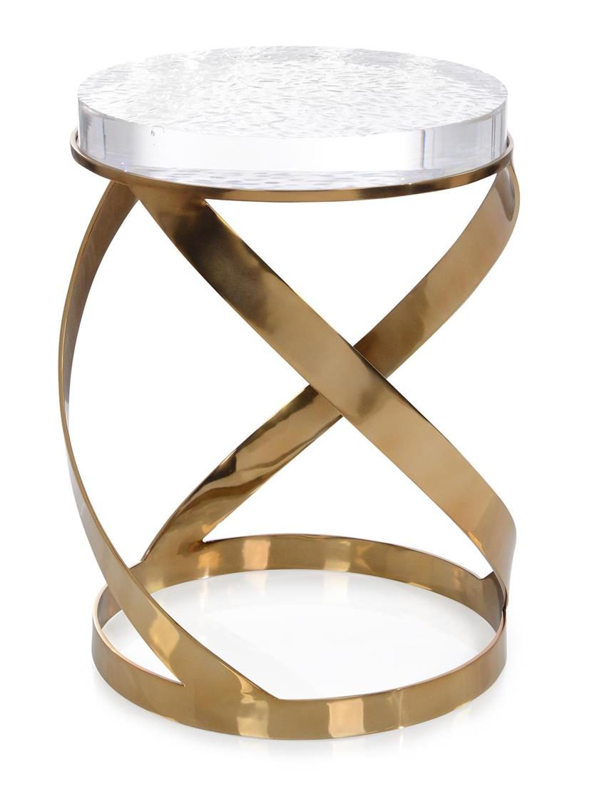 John Richard JFD-0392 Champagne Spiral Side Table