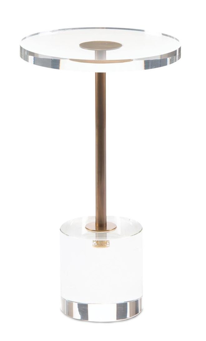 John Richard JRA-10461 Brass And Acrylic Martini Side Table John Richard JRA-10461 Brass And Acrylic Martini Side Table