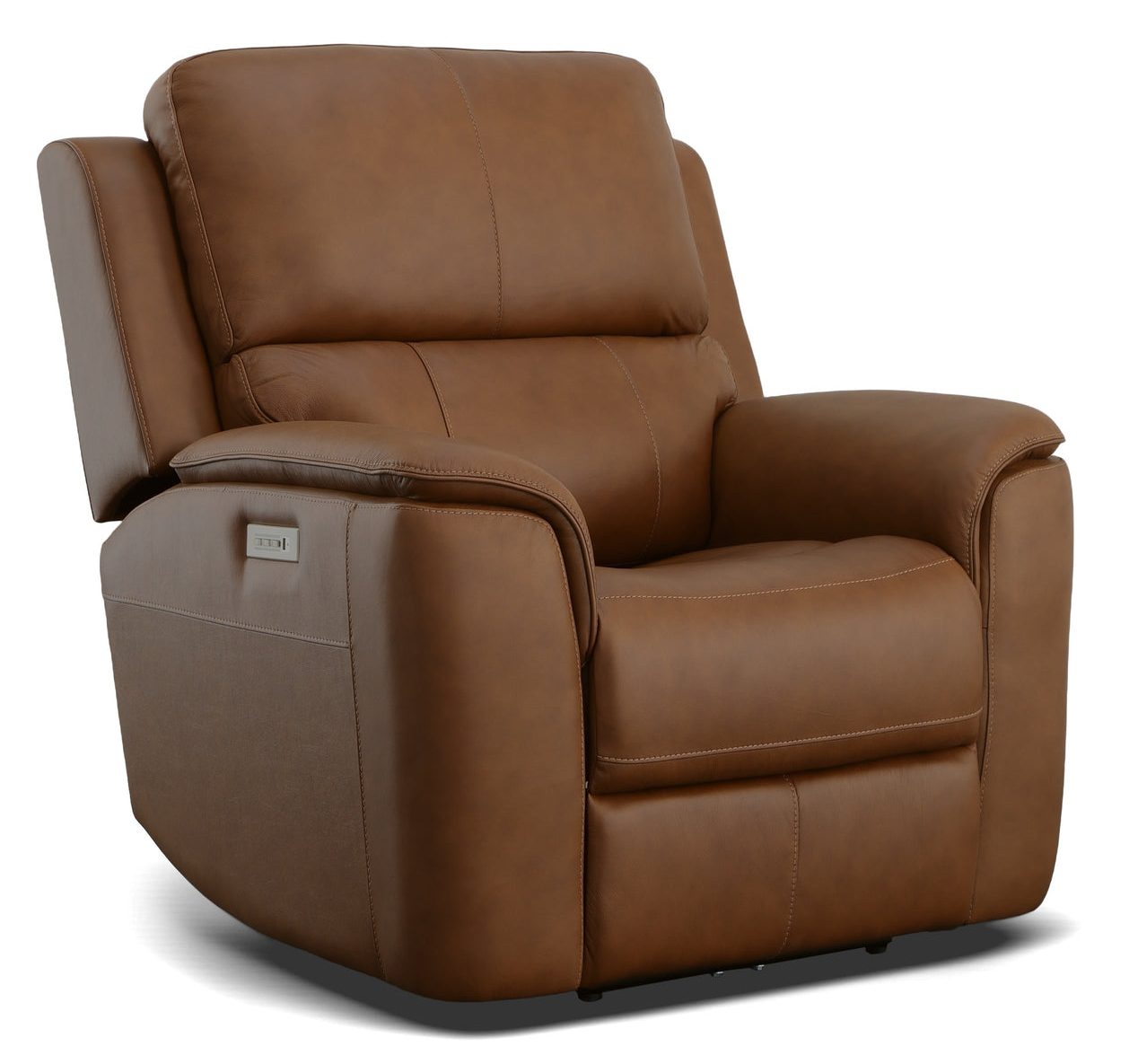 Flexsteel Furniture 1041-50PH-94672 Henry Caramel Leather Power Recliner with Power Headrest and Lumbar