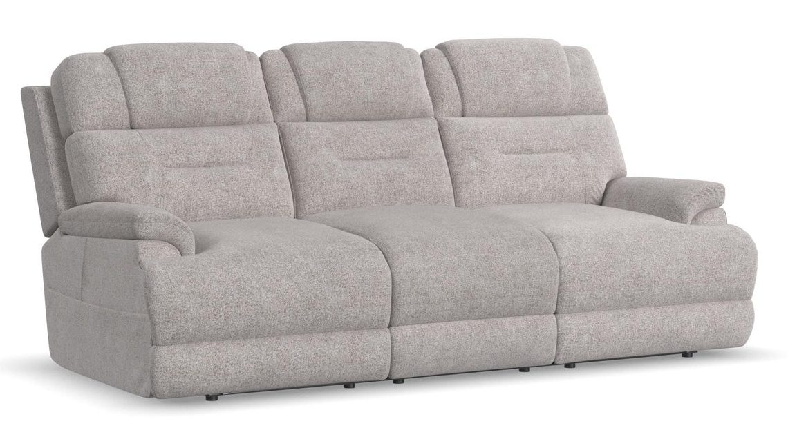 Flexsteel Furniture 1080-63P5-35201 Zofa Dove Fabric Power Sleep Sofa with Power Headrests and Lumbar