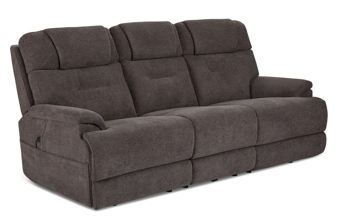 Flexsteel Furniture 1080-63P5-35804 Zofa Umber Fabric Power Sleep Sofa with Power Headrests and Lumbar
