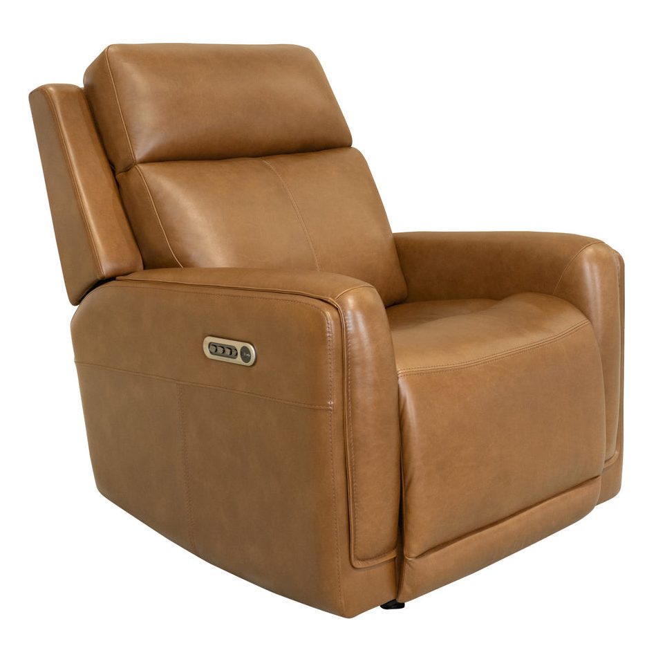 Flexsteel Furniture 1158-54GL-73472 Alister Sedona Leather Power Gliding Recliner with Power Headrest and Lumbar
