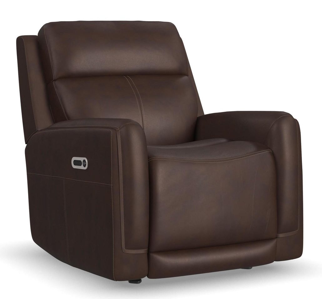 Flexsteel Furniture 1158-54GL-94671 Alister Burnt Umber Leather Power Gliding Recliner with Power Headrest and Lumbar