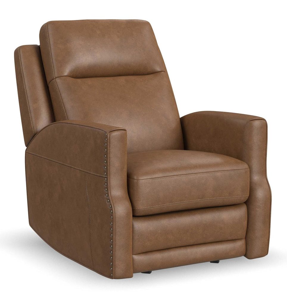 Flexsteel Furniture 1585-54PH-68572 Maxwell Cedar Leather Power Gliding Recliner with Power Headrest and Lumbar