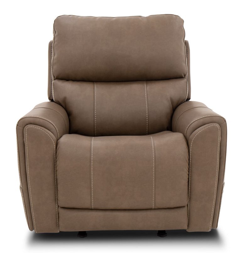 Flexsteel Furniture 1587-51P5-88672 Carter Cappuccino Fabric Power Rocking Recliner with Power Headrest, Lumbar, Heat and Massage