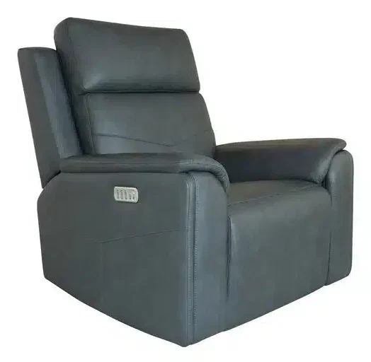 Flexsteel Furniture 1592-53P5-38640 Vernon Admiral Fabric Power Swivel Gliding Recliner with Power Headrest, Lumbar, Heat and Massage