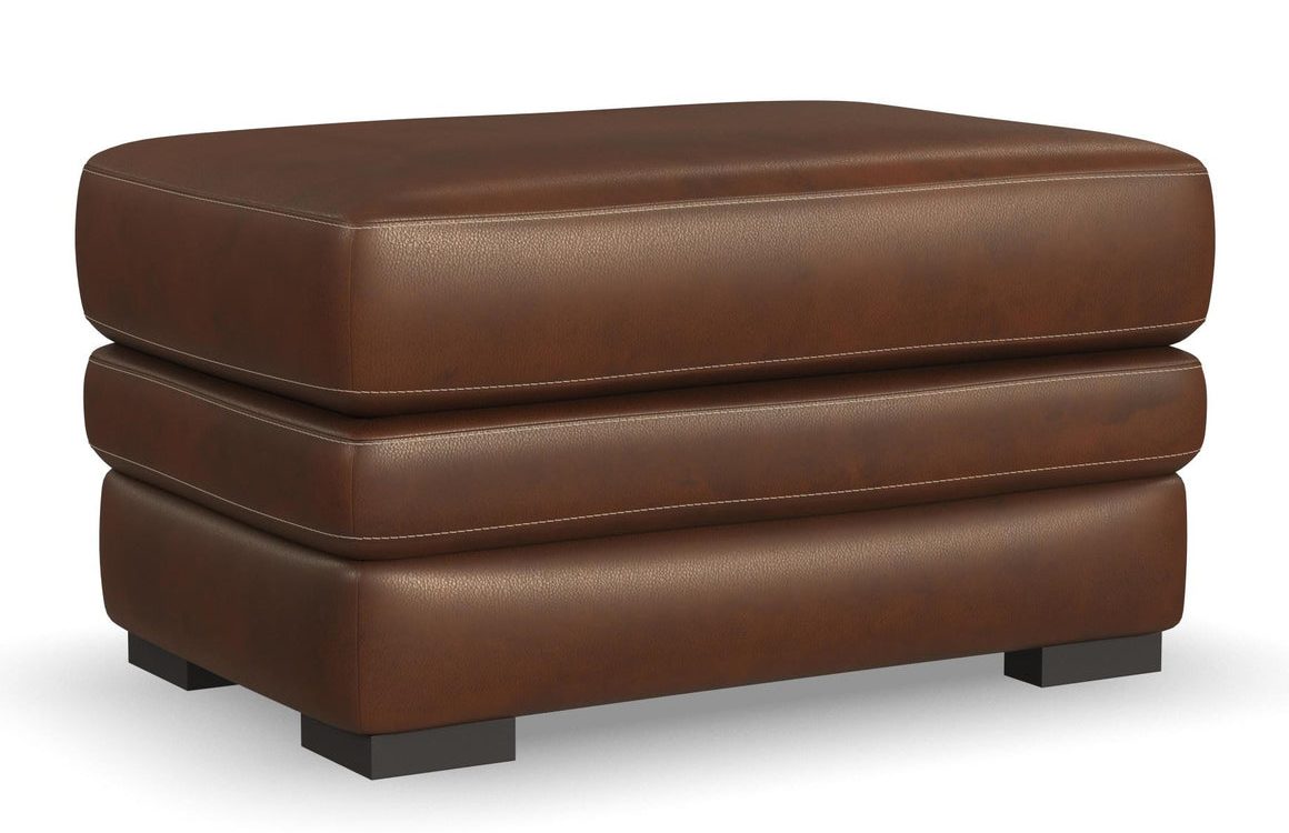 Flexsteel Furniture 1825-08-90772 David Pecan Leather Ottoman
