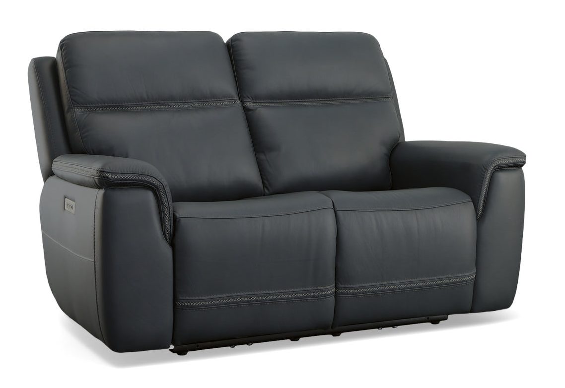 Flexsteel Furniture 1845-60PH-00942 Sawyer Marine Leather Power Reclining Loveseat with Power Headrests and Lumbar