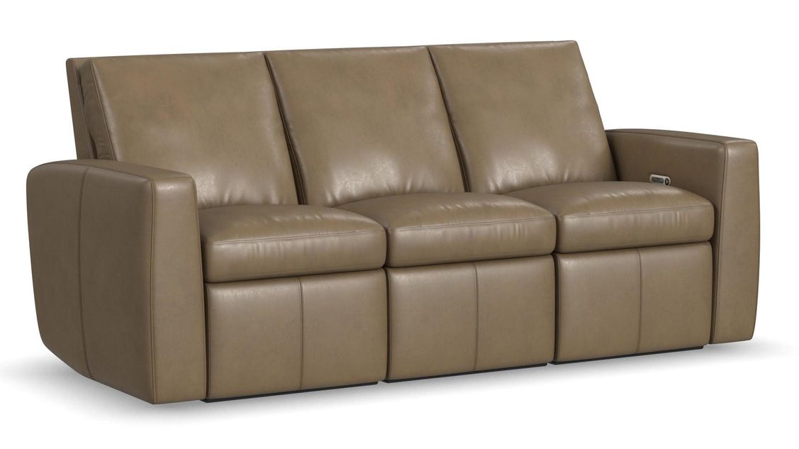 Flexsteel Furniture 1865-62P-73401 Aria Fawn Leather Power Reclining Sofa