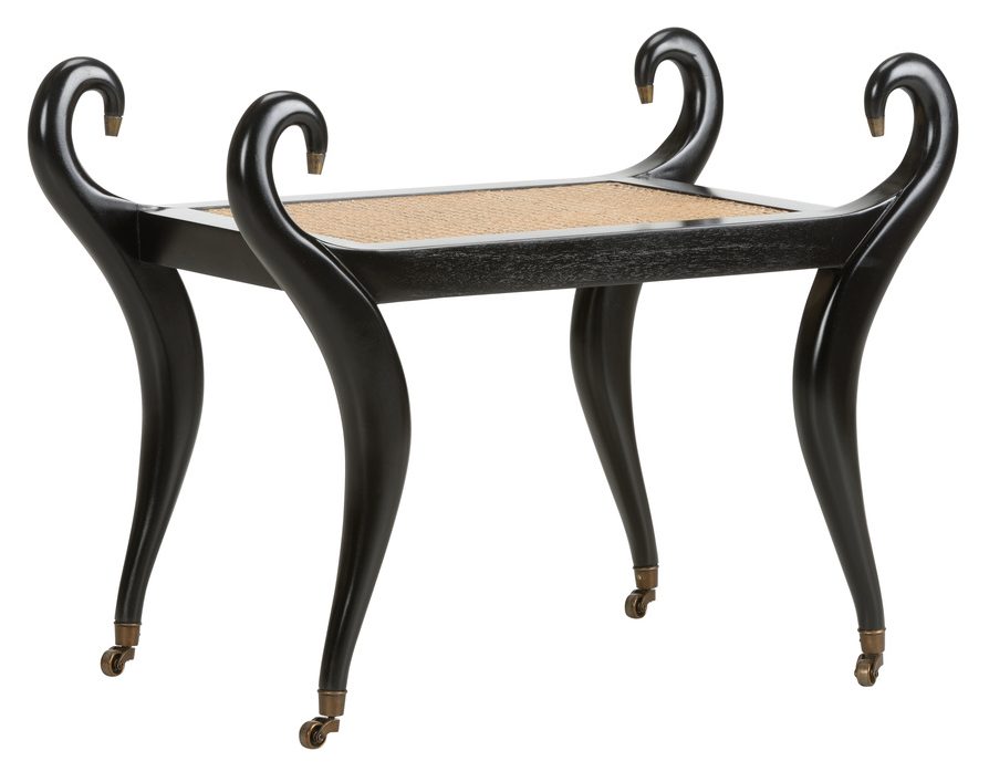 Chelsea House 370322 Swan Vanity Bench Black