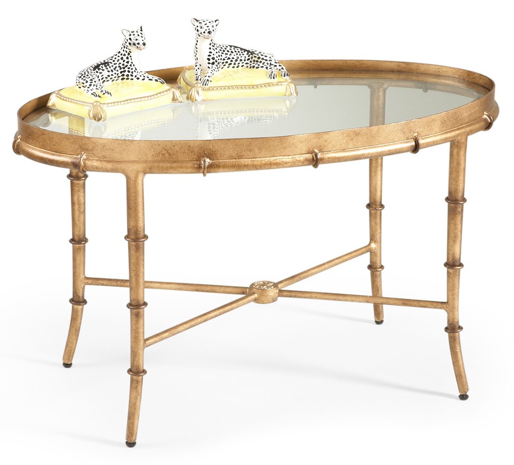 Chelsea House 380040 Gold Bamboo Cocktail Table