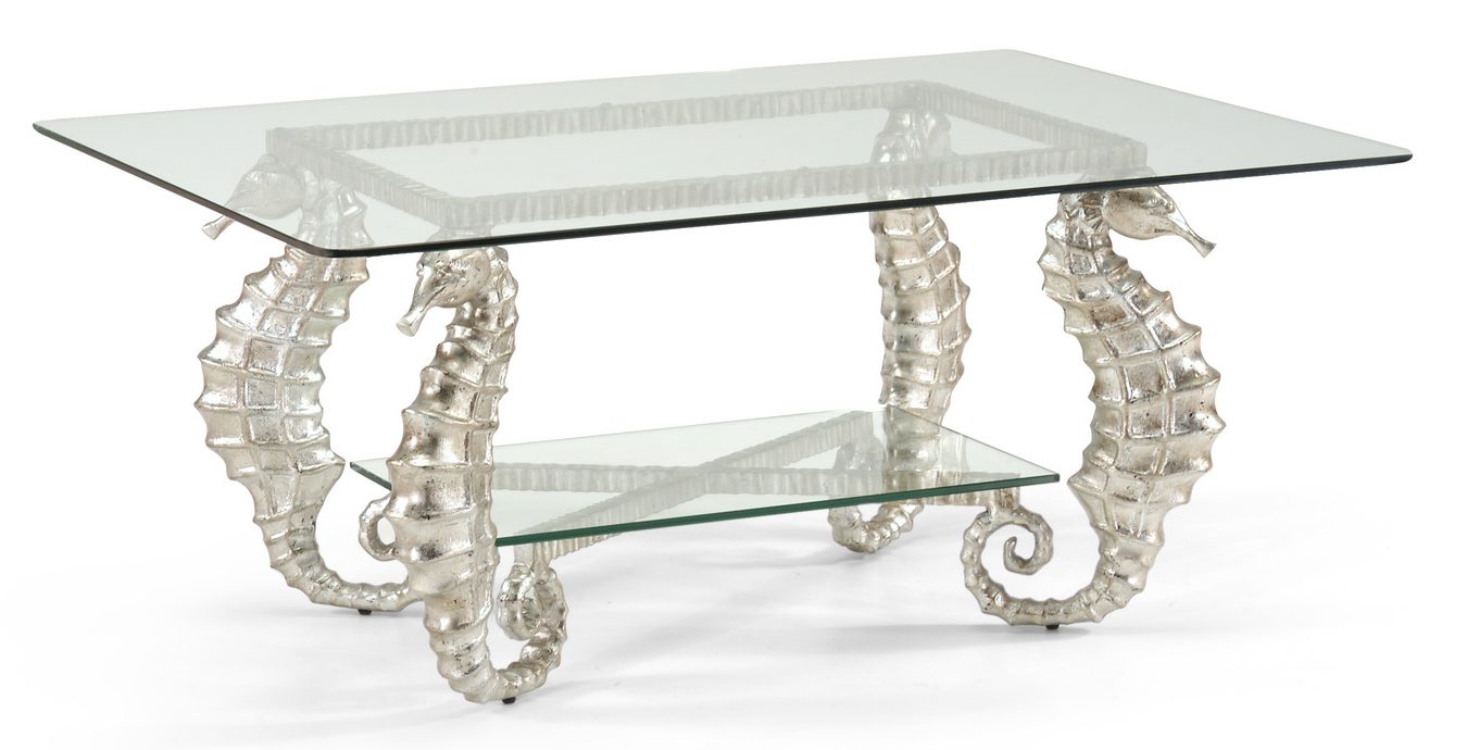 Chelsea House 381590 Seahorse Coffee Table Silver