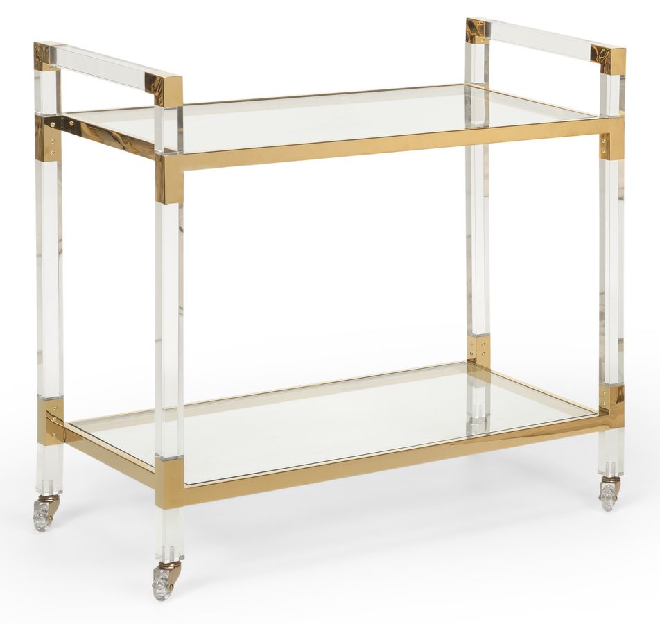 Chelsea House 383848 Acrylic Bar Cart Brass