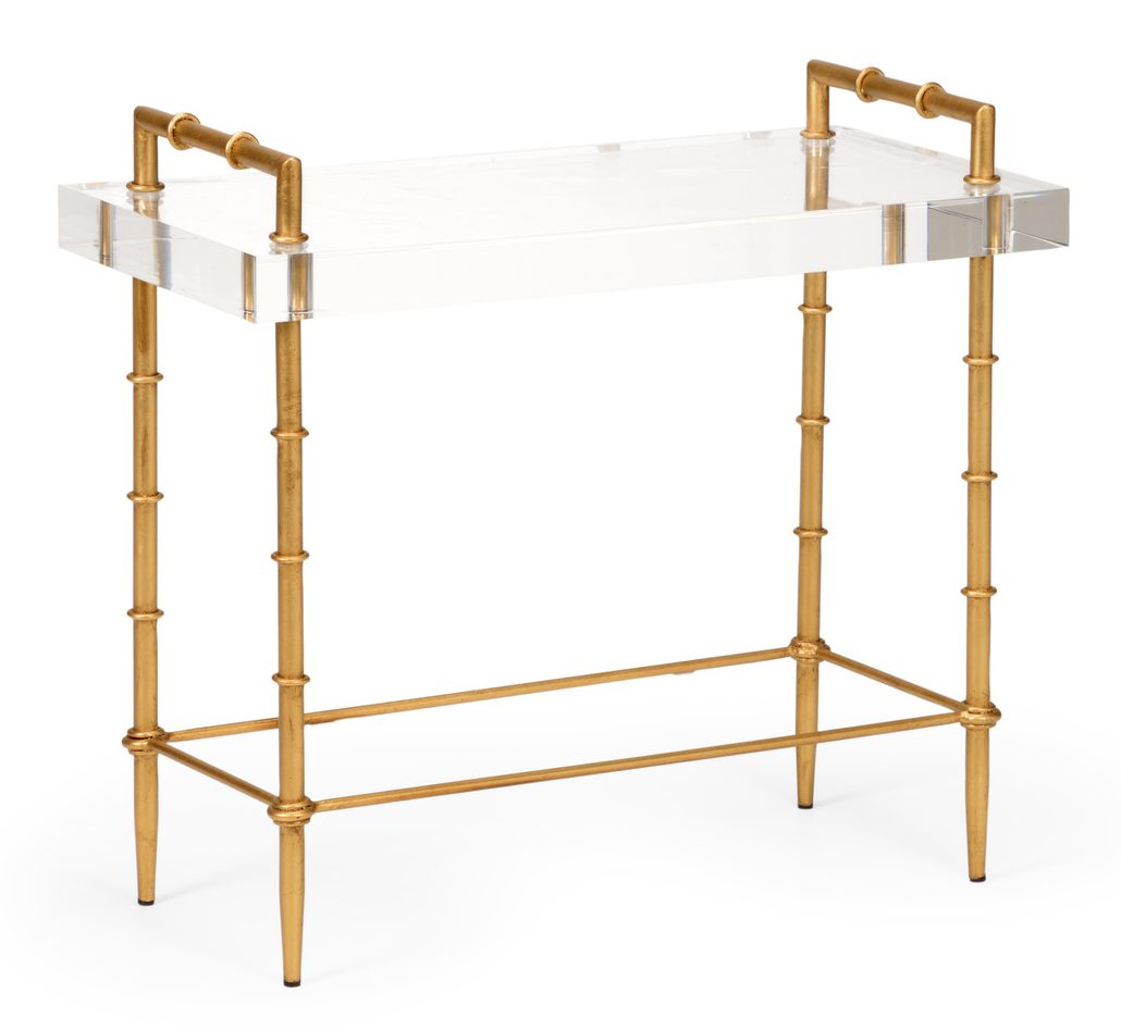 Chelsea House 384365 Acrylic Bamboo Side Table