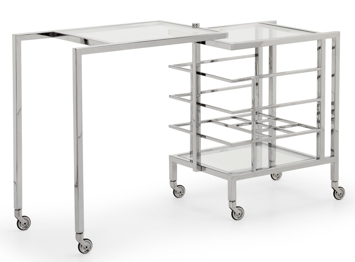 Chelsea House 384786 Rankin Bar Cart Nickel