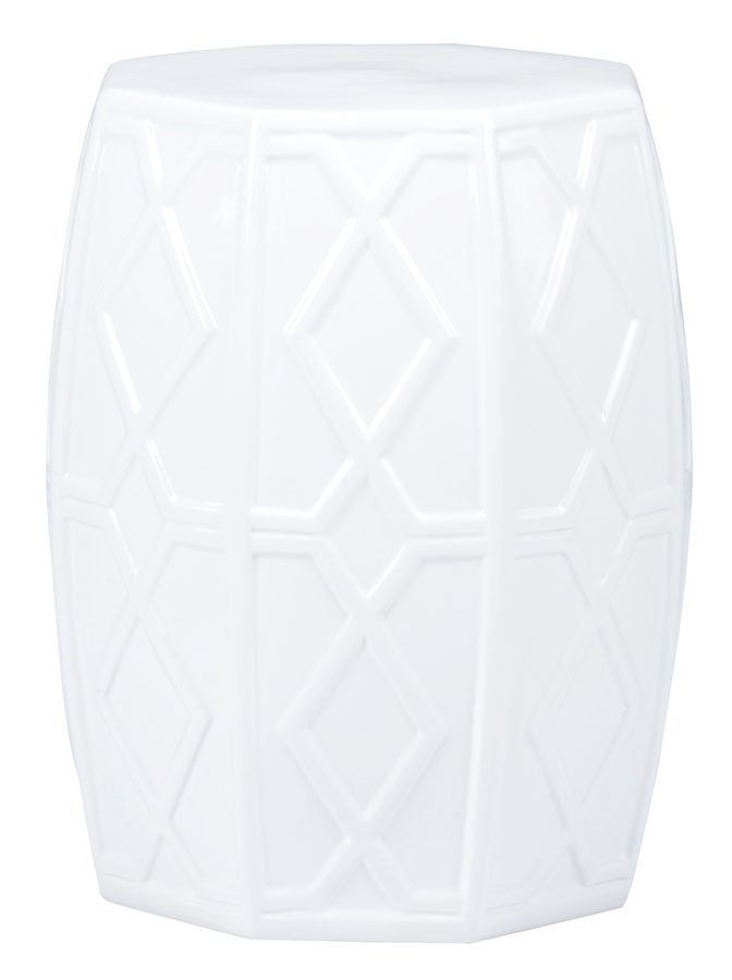 Chelsea House 385333 Andreu Garden Stool White