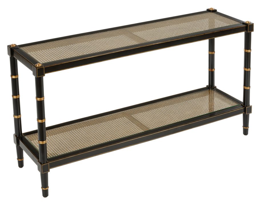 Chelsea House 385699 Conner Cane Console Black