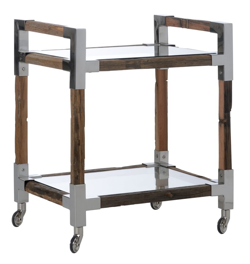 Wildwood Furniture 490616 Rustic Glam Bar Cart Small
