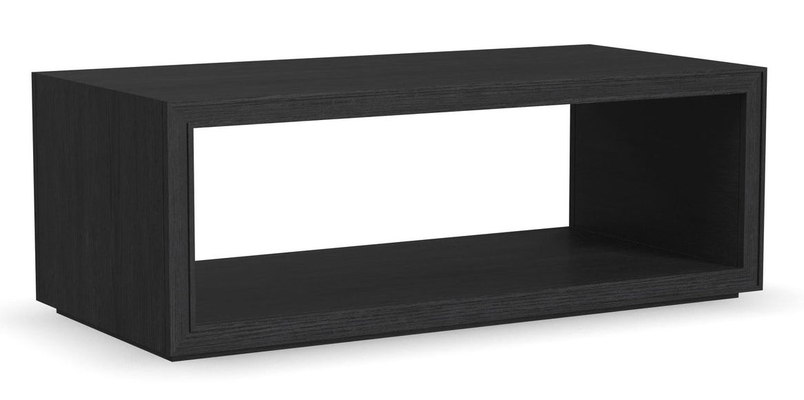 Flexsteel Furniture W1027-0311 Waterfall Black Rectangular Coffee Table with Casters
