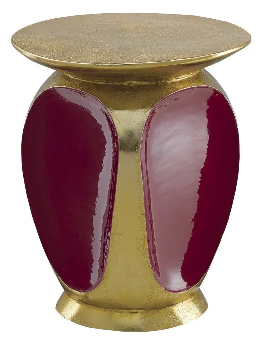 Currey and Company 4000-0057 Malmo Red & Gold Accent Table