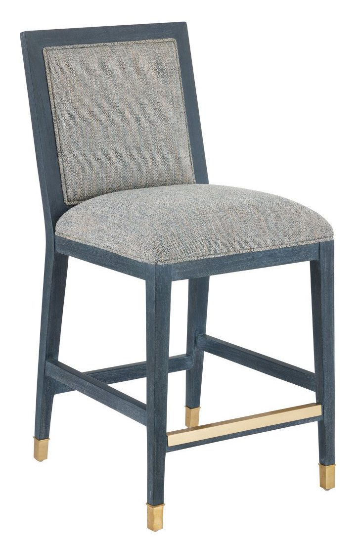 Currey and Company 7000-0902 Santos Vintage Navy Counter Stool Barrett Dusk Currey and Company 7000-0902 Santos Vintage Navy Counter Stool Barrett Dusk