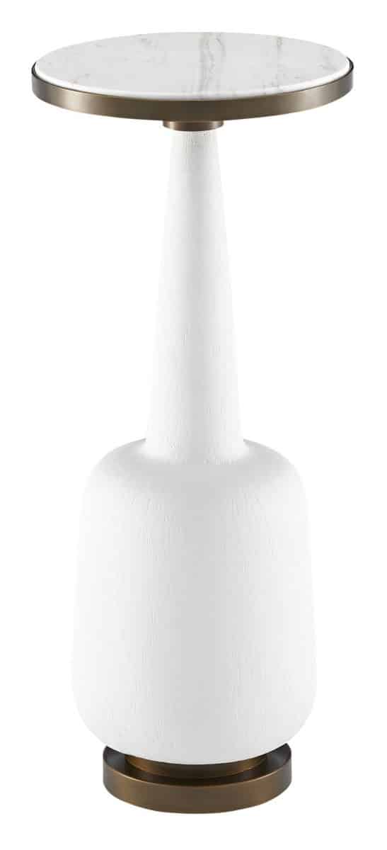 Currey and Company 4000-0079 Greta White Drinks Table