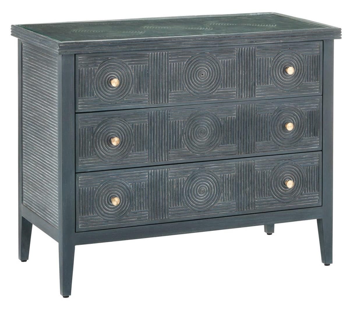 Currey and Company 3000-0291 Santos Vintage Navy Large Chest Currey and Company 3000-0291 Santos Vintage Navy Large Chest