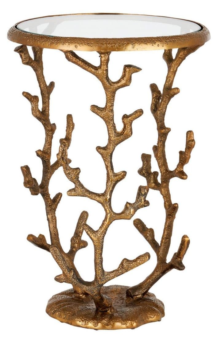 Currey and Company 4000-0141 Coral Brass Accent Table