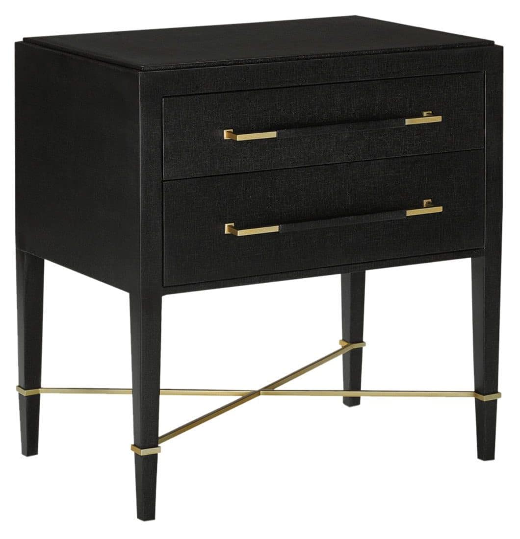 Currey and Company 3000-0036 Verona Black Nightstand Currey and Company 3000-0036 Verona Black Nightstand