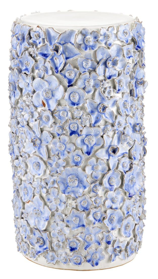 Currey and Company 2000-0035 Jessamine Blue & White Accent Table