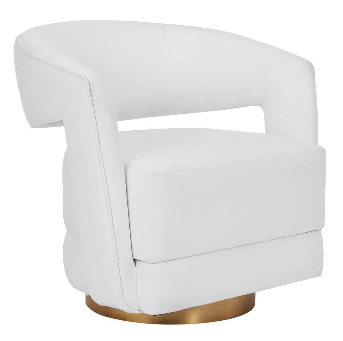 Currey and Company 7000-0561 Maren Swivel Armchair Muslin