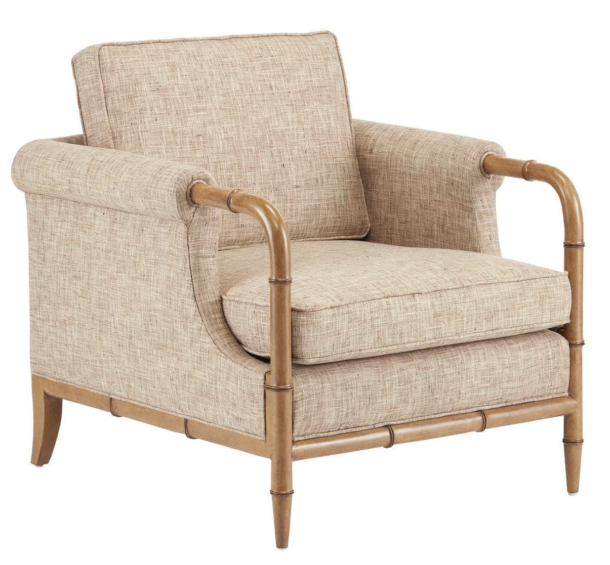 Currey and Company 7000-0602 Merle Walnut Armchair Finn Safari