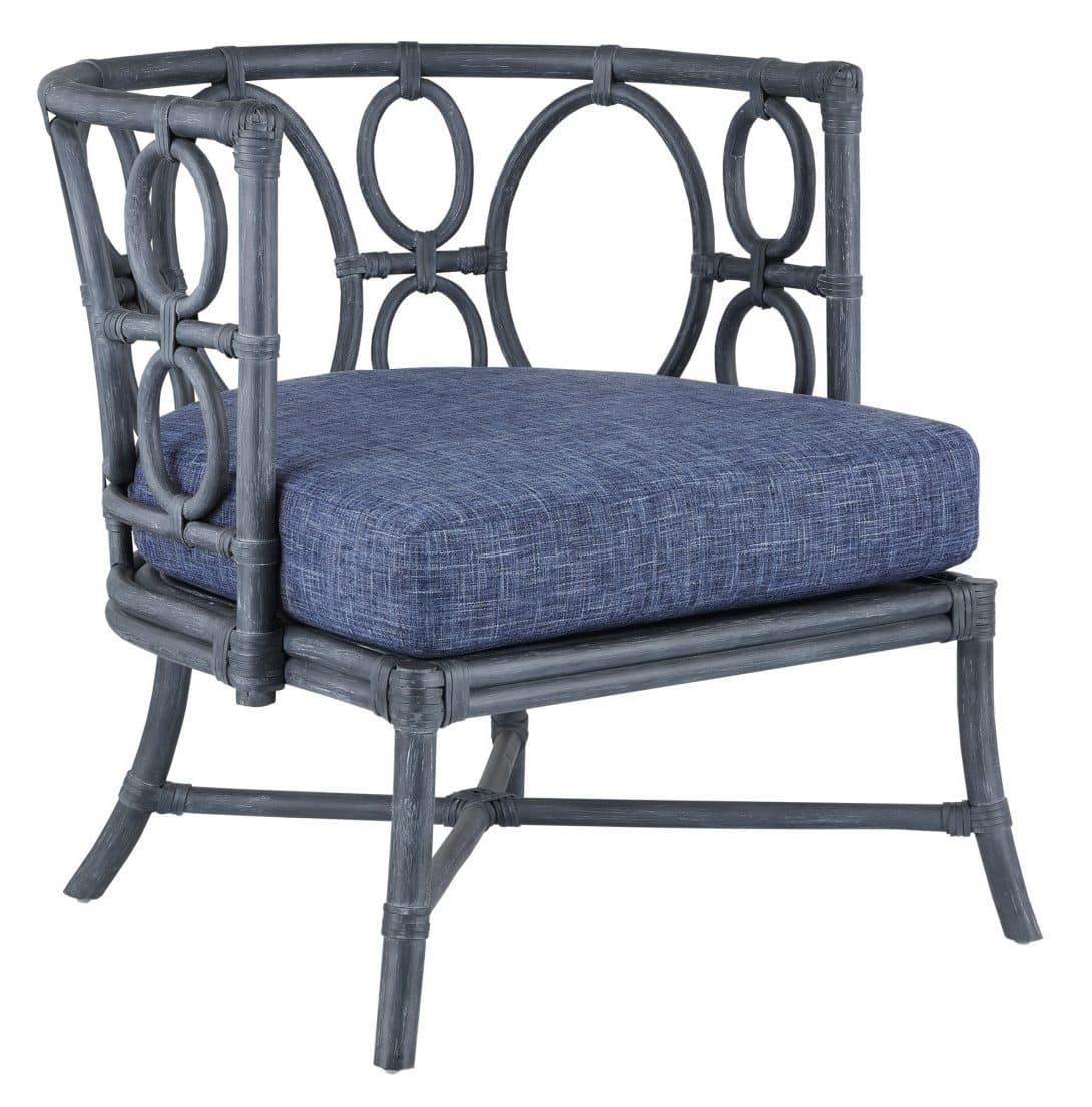 Currey and Company 7000-0622 Tegal Navy Chair Finn Indigo