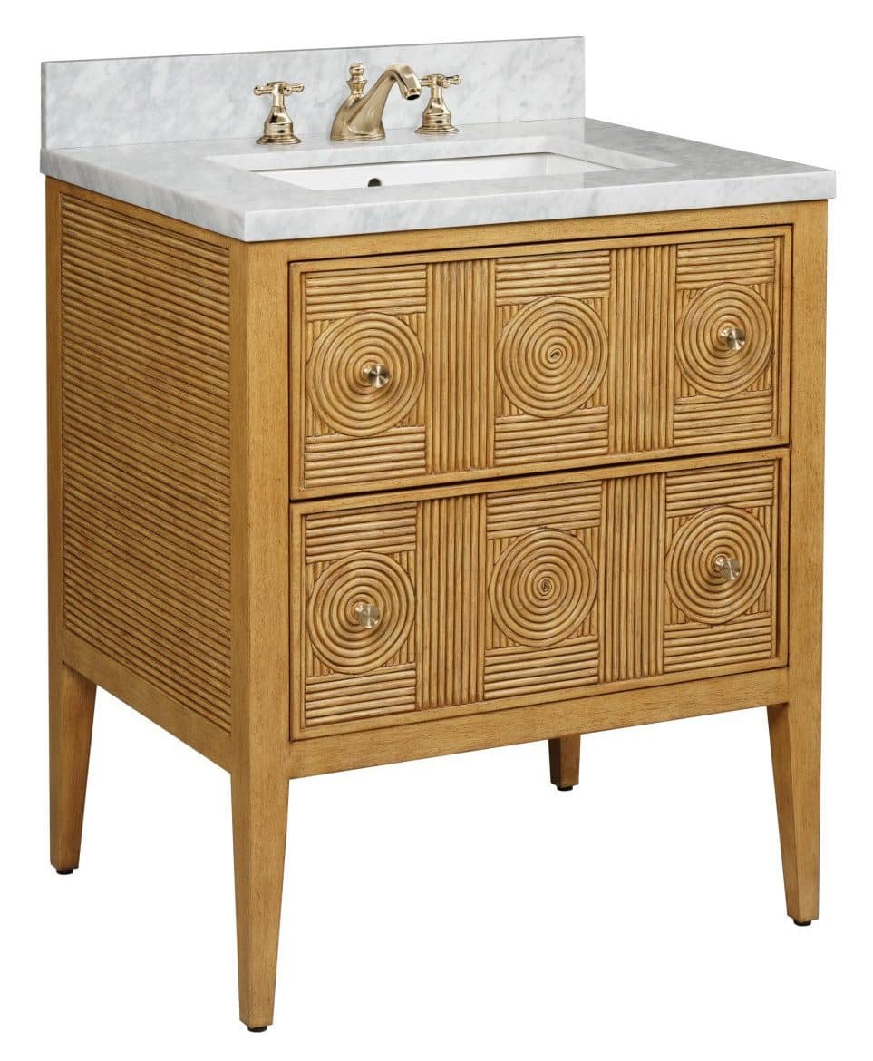 Currey and Company 3800-0010 Santos 28 inch Sea Sand Vanity with Rectangular Undermount Sink