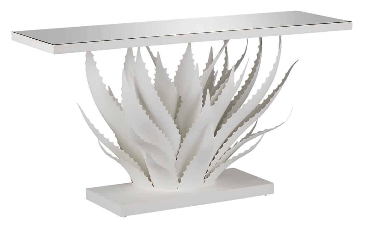Currey and Company 4000-0168 Agave White Console Table