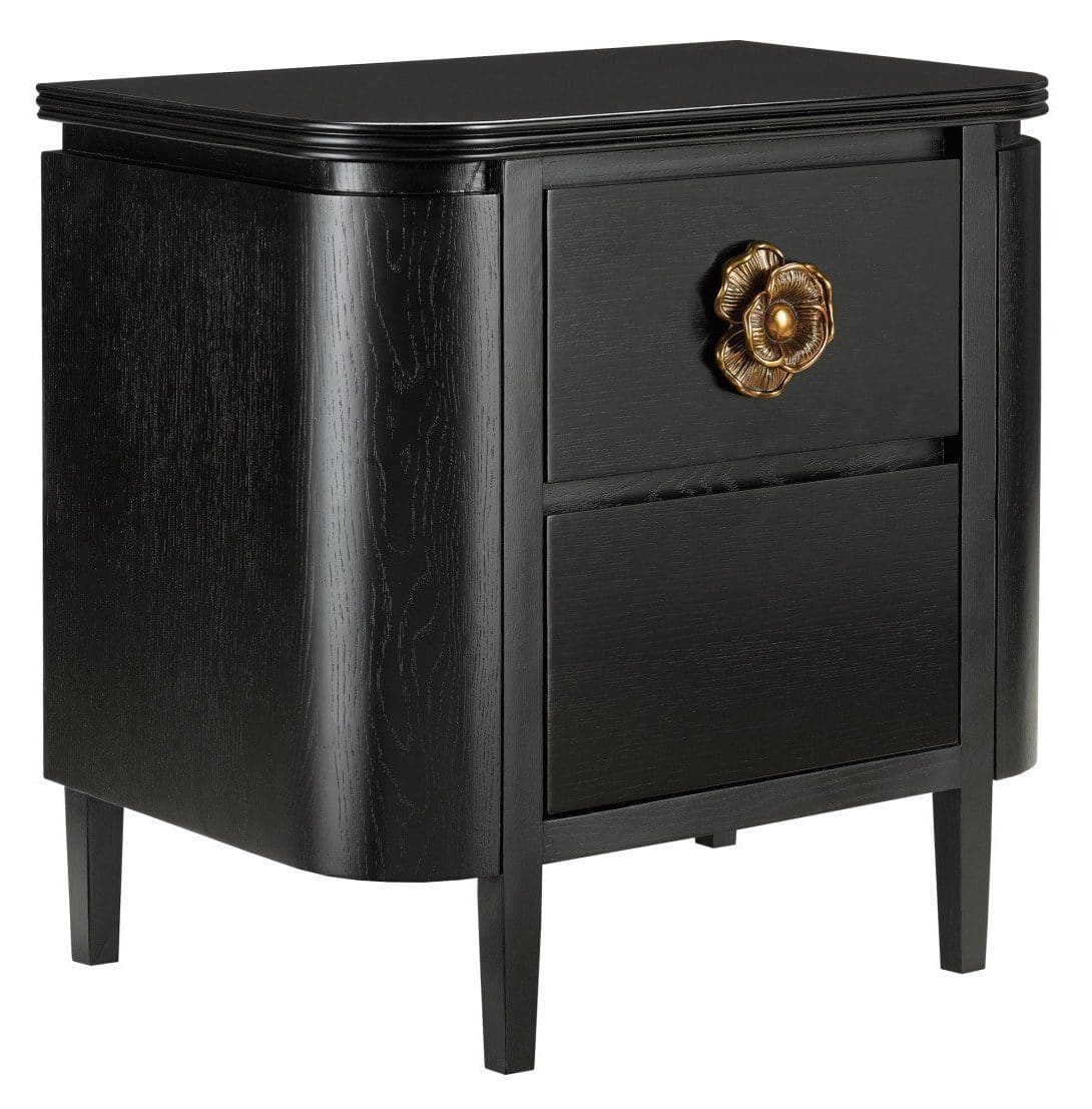Currey and Company 3000-0098 Briallen Black Nightstand