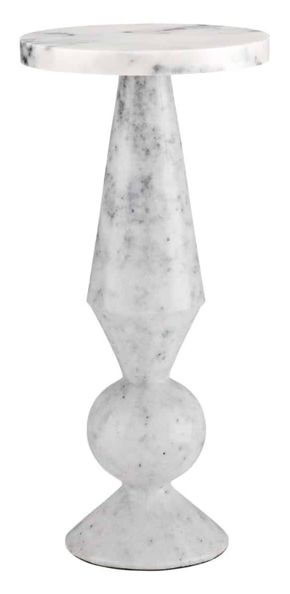 Currey and Company 3000-0223 Quince White Marble Accent Table