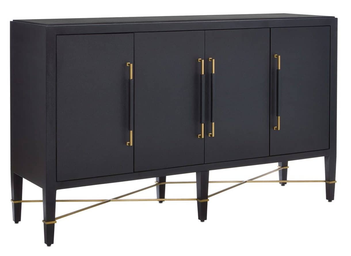 Currey and Company 3000-0037 Verona Black Sideboard Currey and Company 3000-0037 Verona Black Sideboard