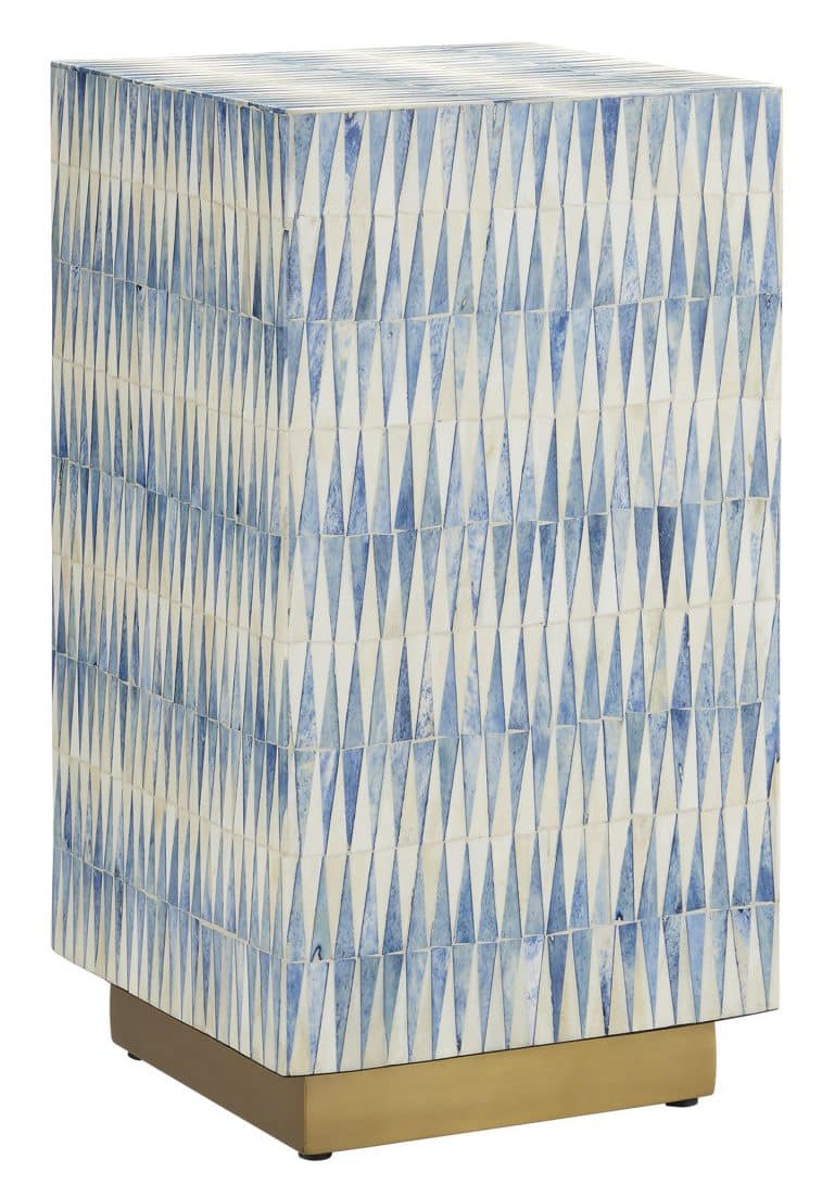 Currey and Company 3000-0253 Nadene Blue and White Accent Table