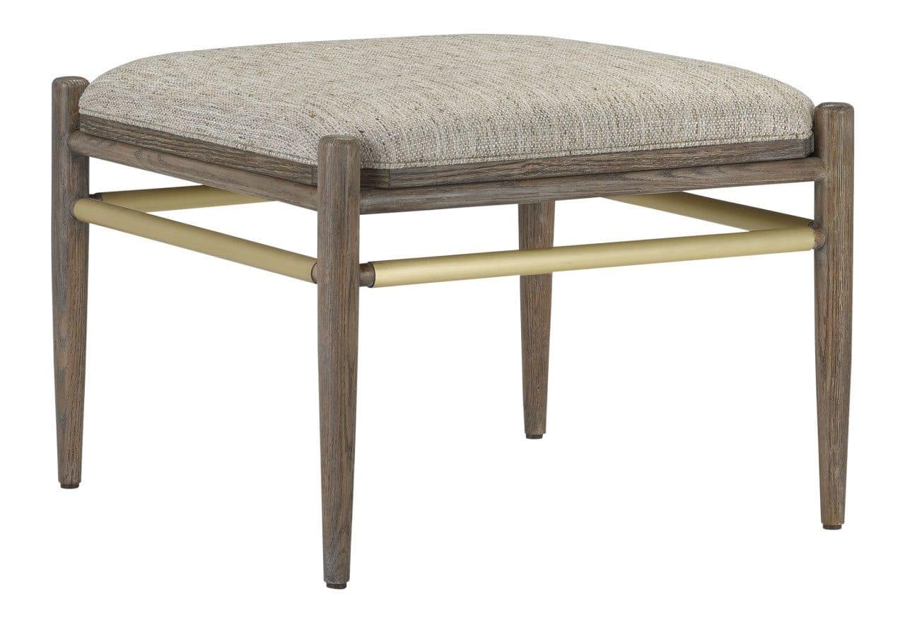 Currey and Company 7000-0282 Visby Light Pepper Ottoman Calcutta Linen