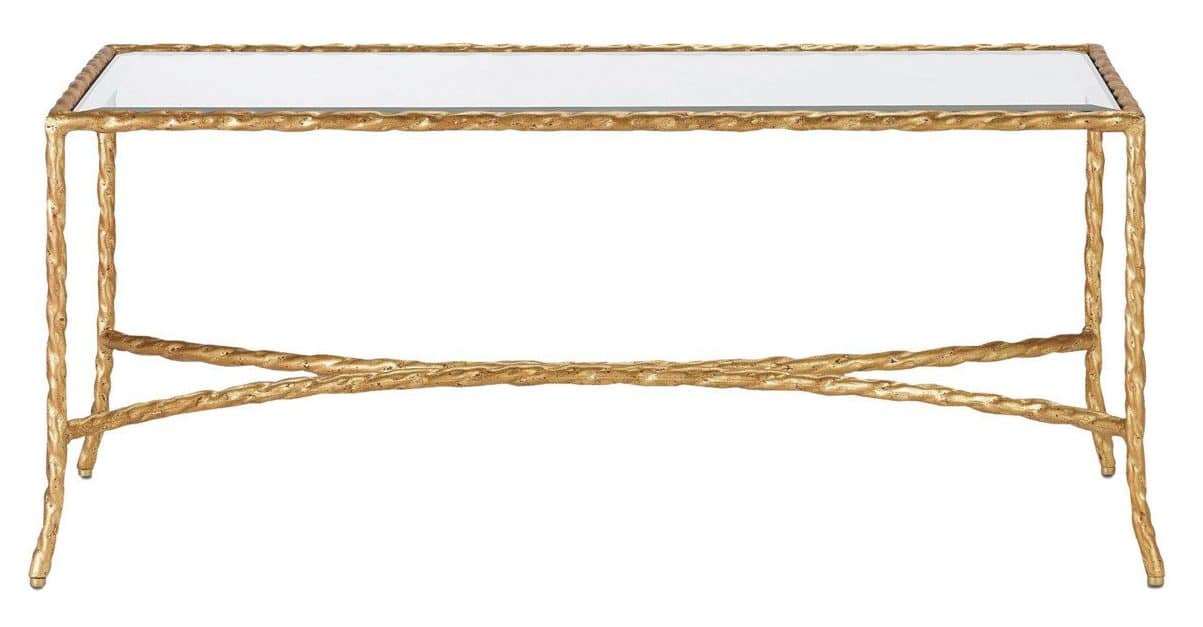 Currey and Company 4057 Gilt Twist Bronze Cocktail Table