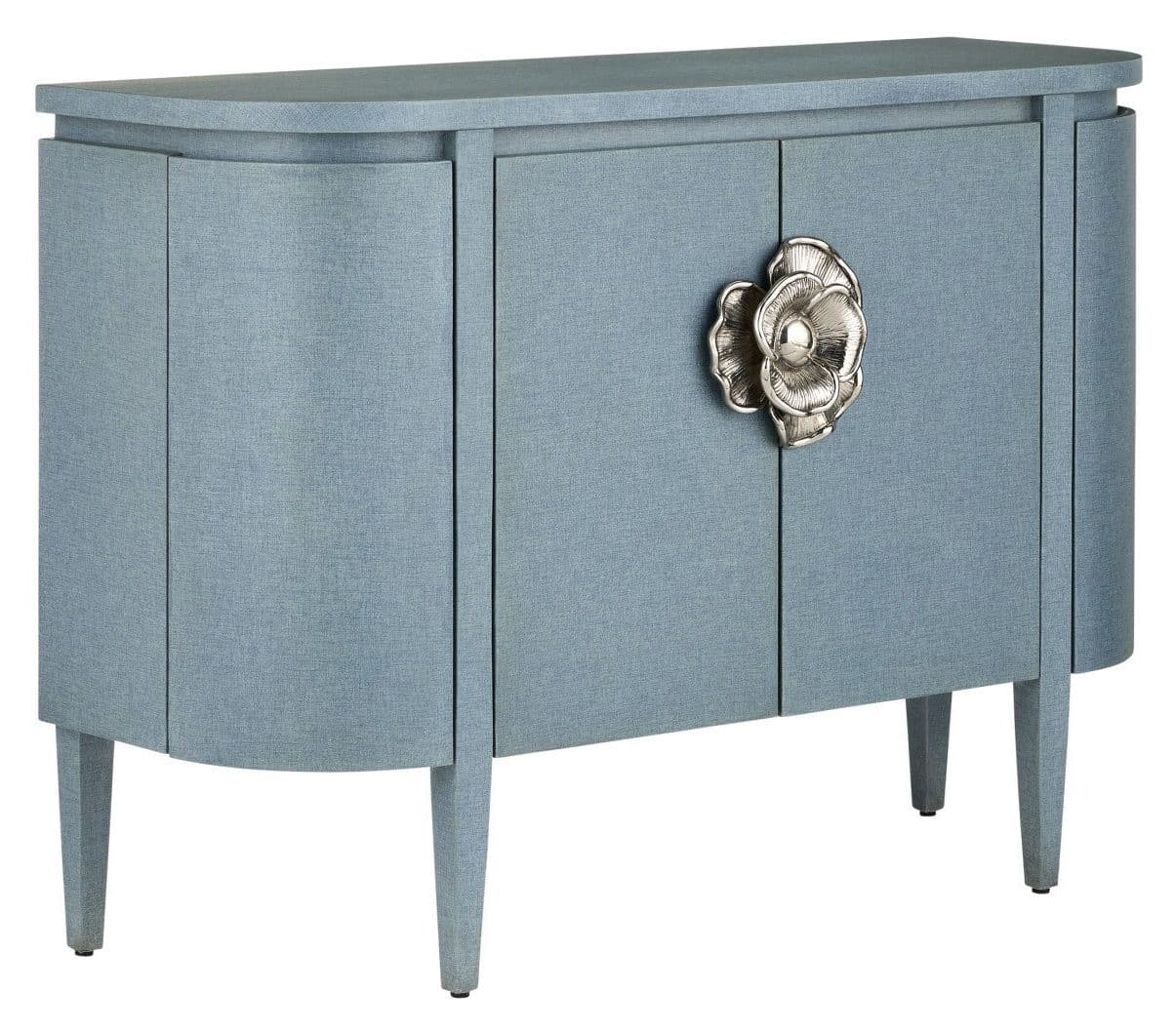 Currey and Company 3000-0280 Briallen Blue Demi-Lune Cabinet